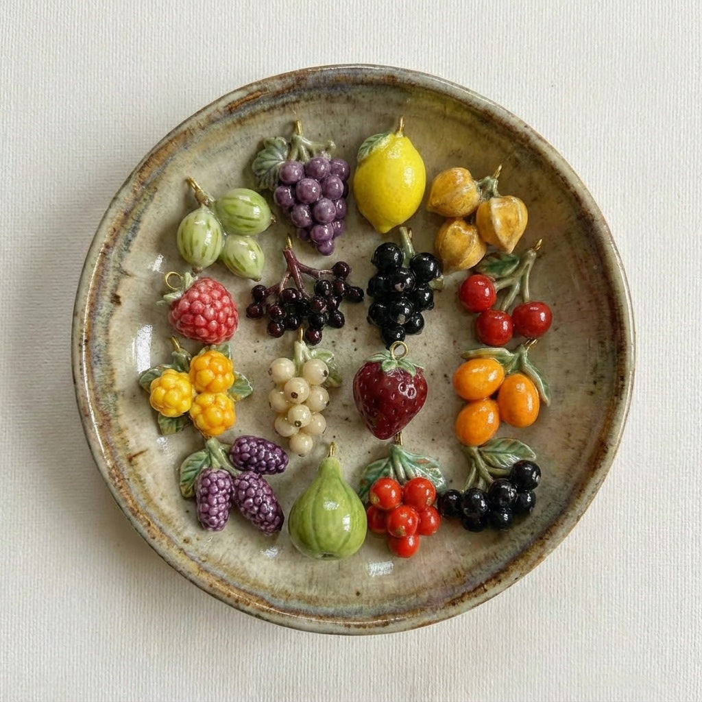 Color Fruit Series Grape Lemon Orange Dripping Type Accessory Retention Pendants