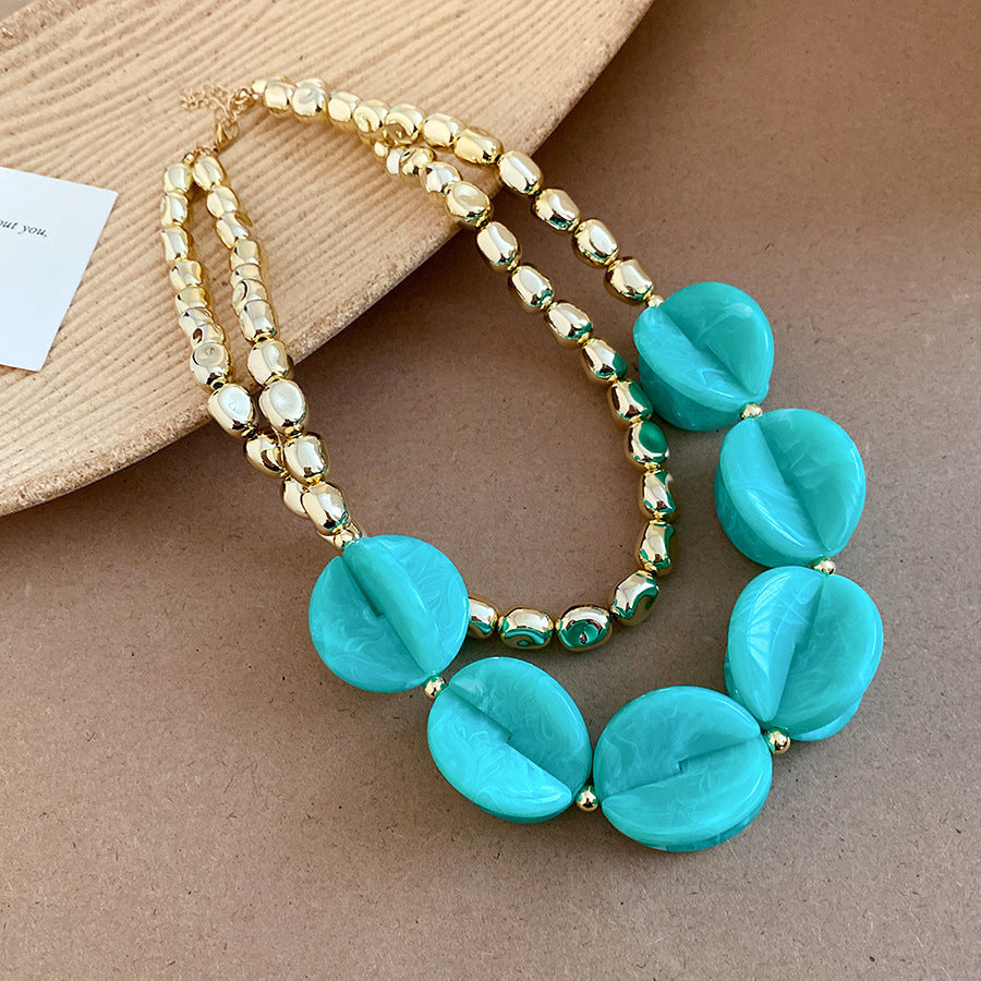 Acrylic Beaded Love Fashion Trend Clavicle Chain Vacation Jewelry Set