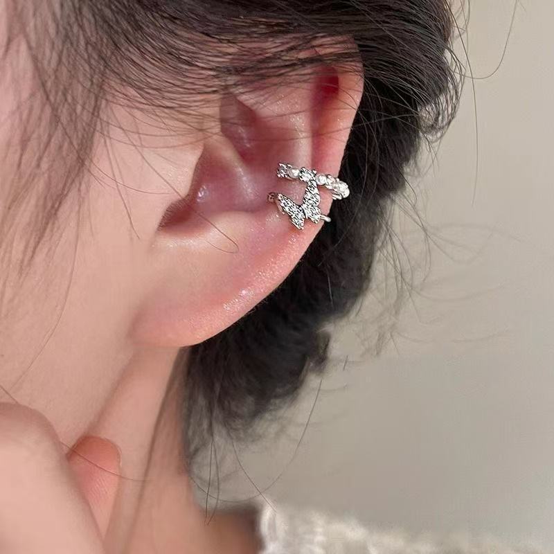 Super Fairy Sweet Butterfly Zircon Pearl Bone Niche Exquisite Ear Clip
