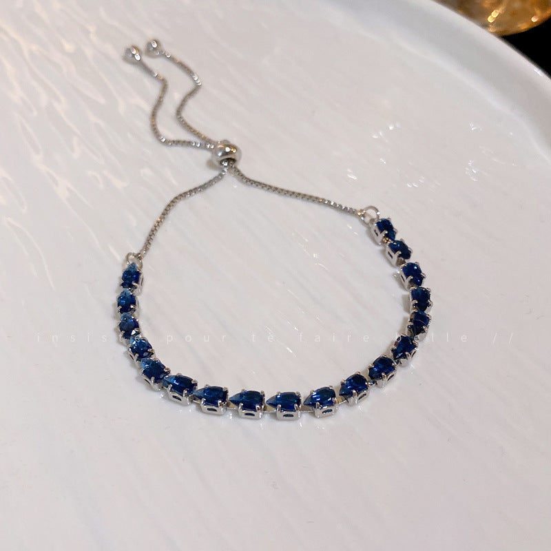 Women's Blue Water Drop Zircon Graceful Personality Fashion Bracelets