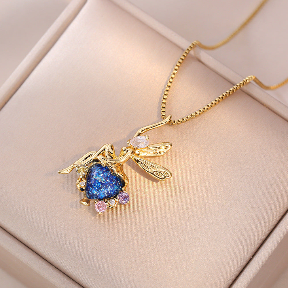 Love Angel Simple Design Temperament Clavicle Necklace