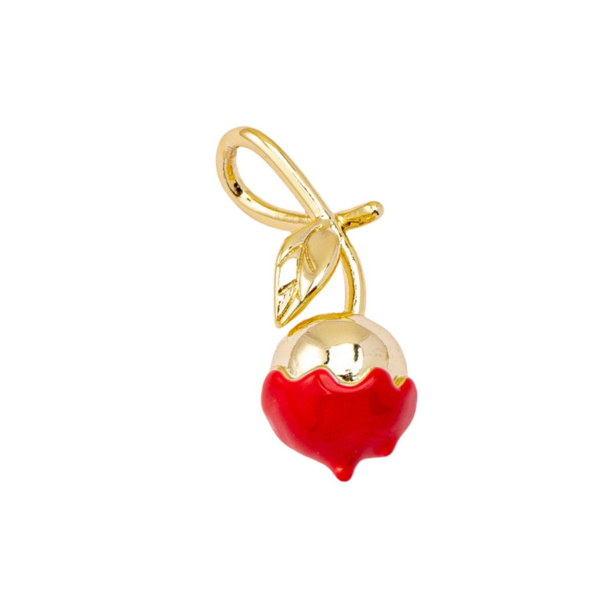 Cartoon Series Small Fruit Dripping Oil Painted Color Gold Pendant