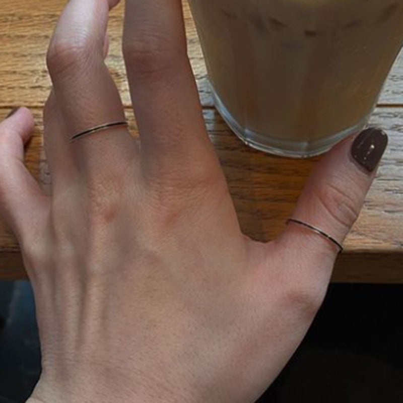 Very Fine Drip Titanium Steel Gold Rings