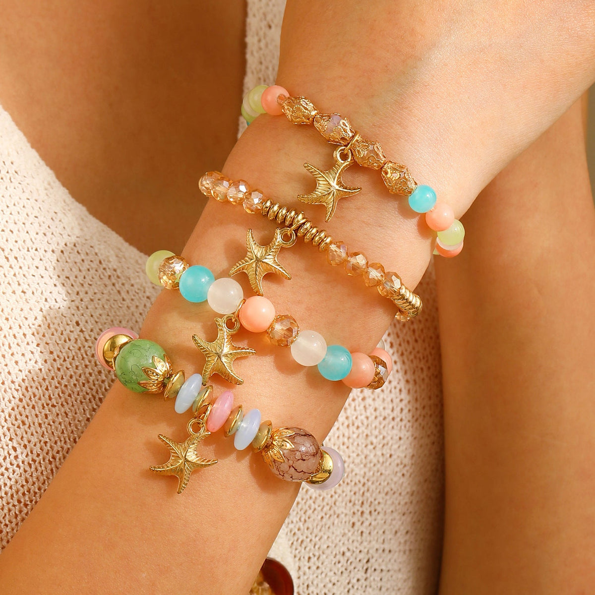 Summer Ocean Style Cartoon Shell Female Bohemian Woven Turtle Jewelry Set