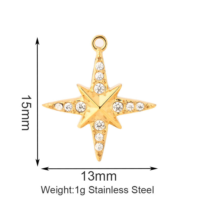 Stainless Steel Inlaid Zircon Clover Lucky Necklaces