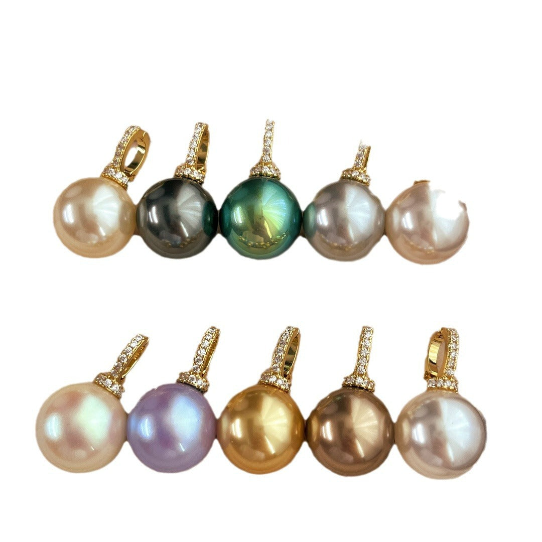 Basic Style Open Design Particles Pearl Cold White Pendant