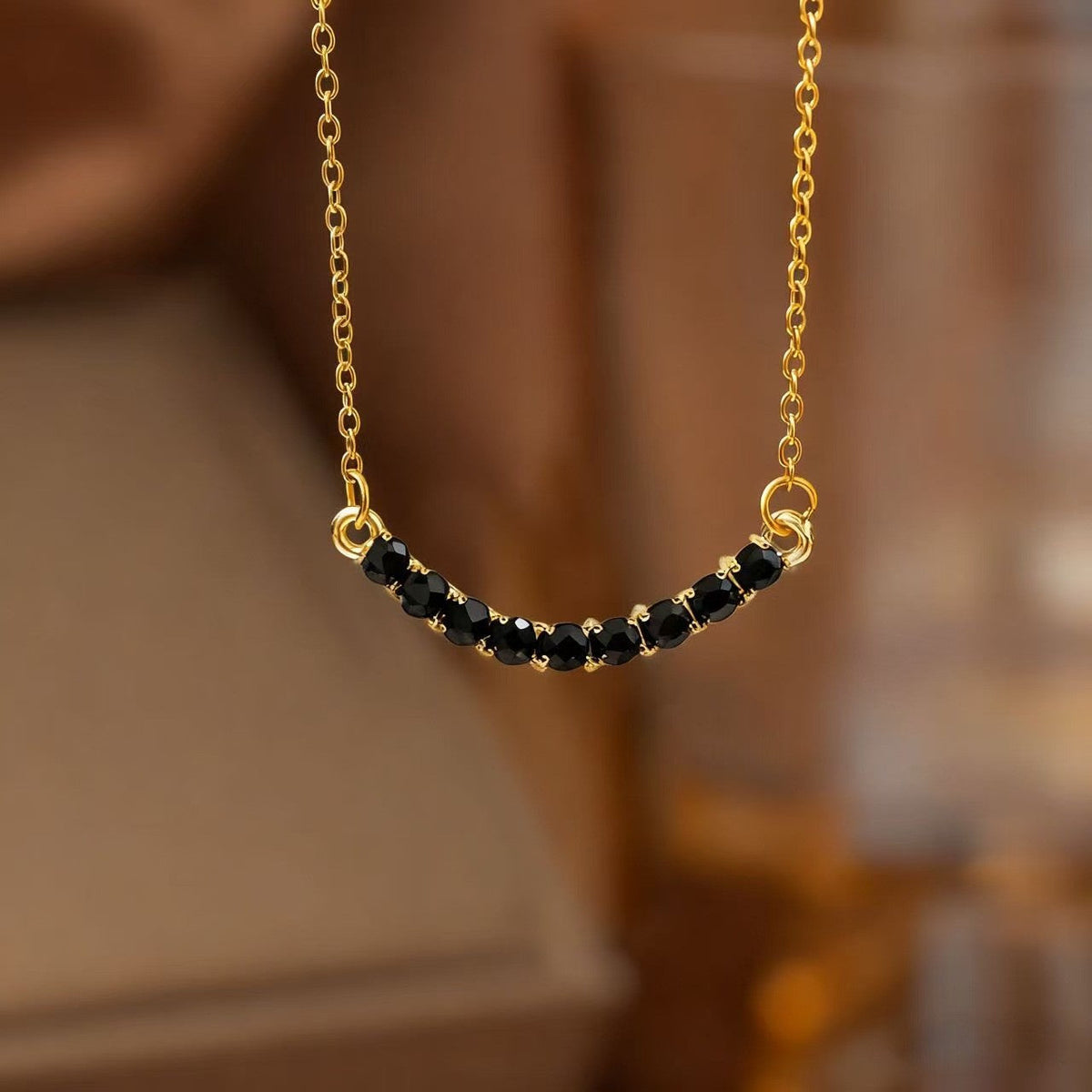 Steel Female Micro Inlaid Pink Diamond Necklace