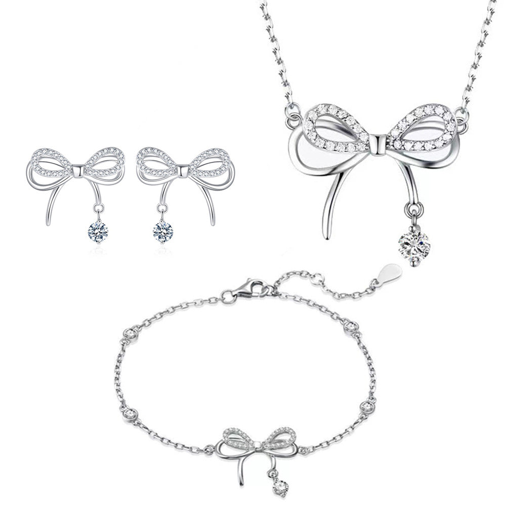 Women's Bow Special Interest Light Luxury Exquisite Fashion Butterfly Dream Smart Jewelry Set