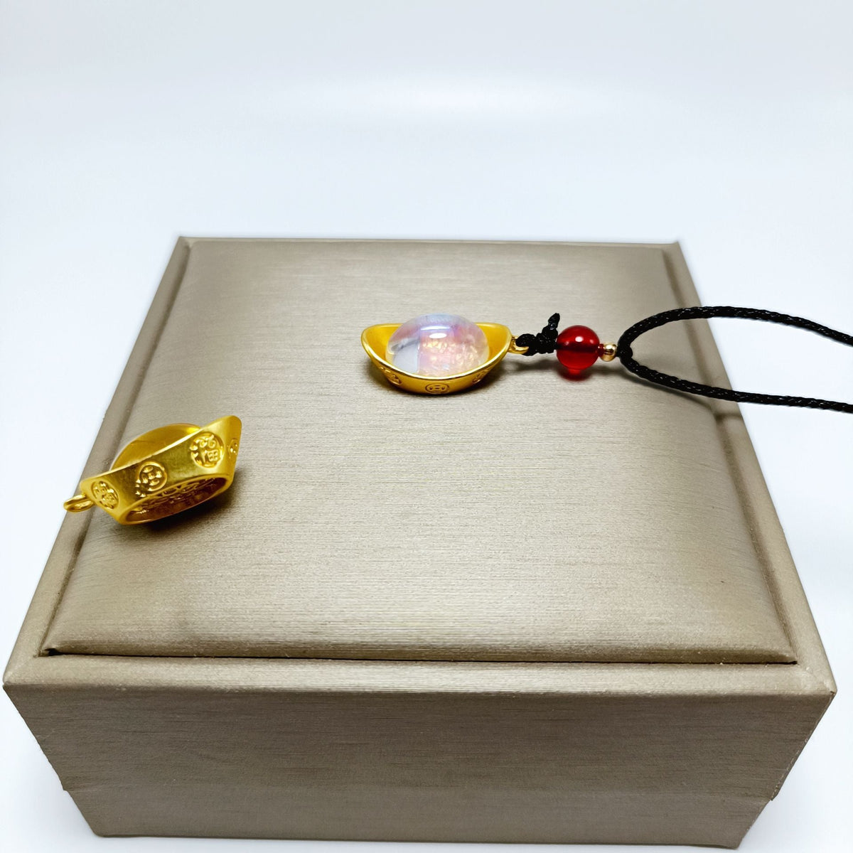 Red Bean Imitation Gold Ingot Fu Lu Necklaces
