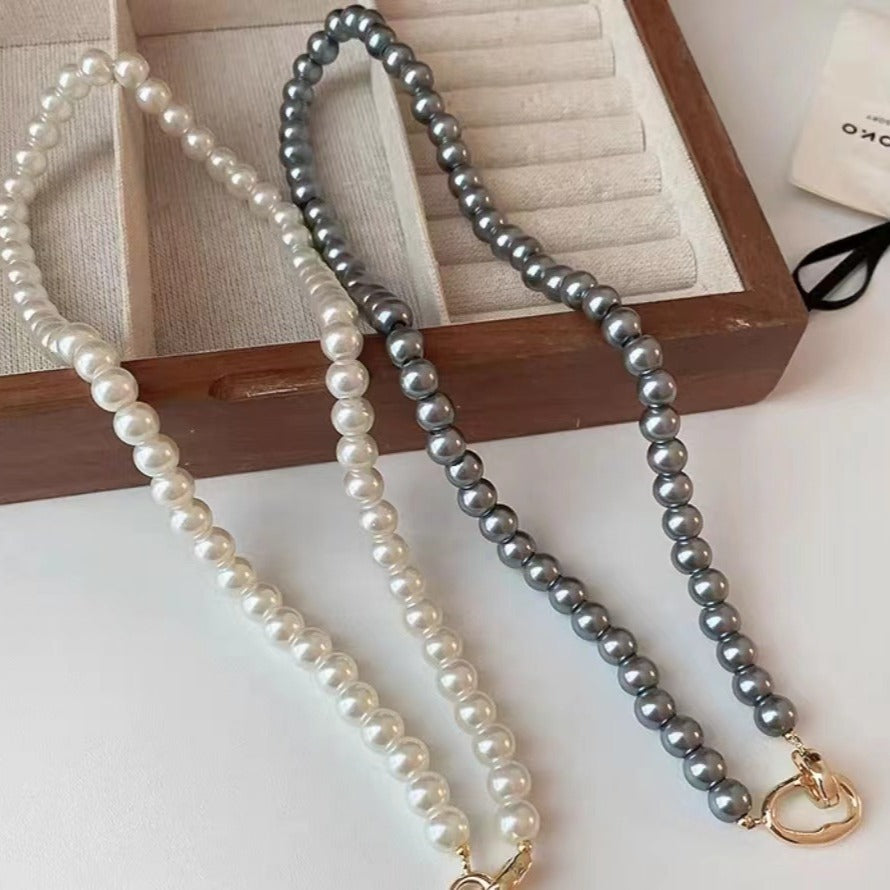 Buckle Gray White Red Pearl Light Luxury Female Necklaces