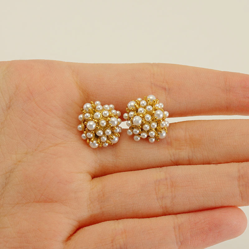 Stainless Steel Gold Plated Vintage Sunflower Earrings