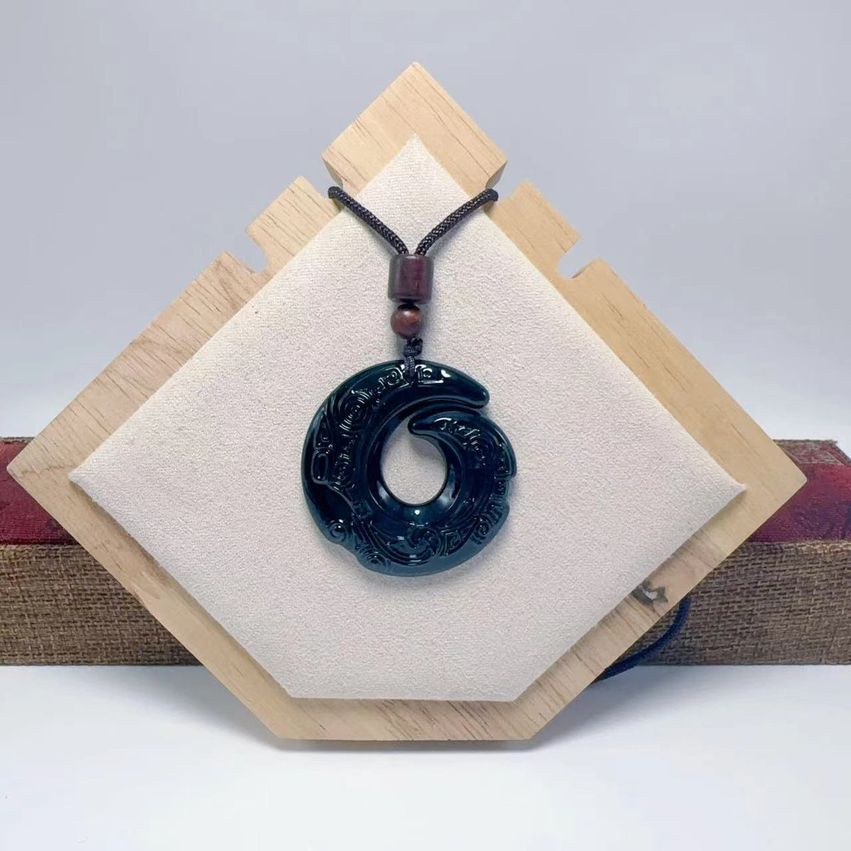 Women's & Men's Comes Ethnic Style Imitation Jade Peace Buckle Long Sweater Pendant
