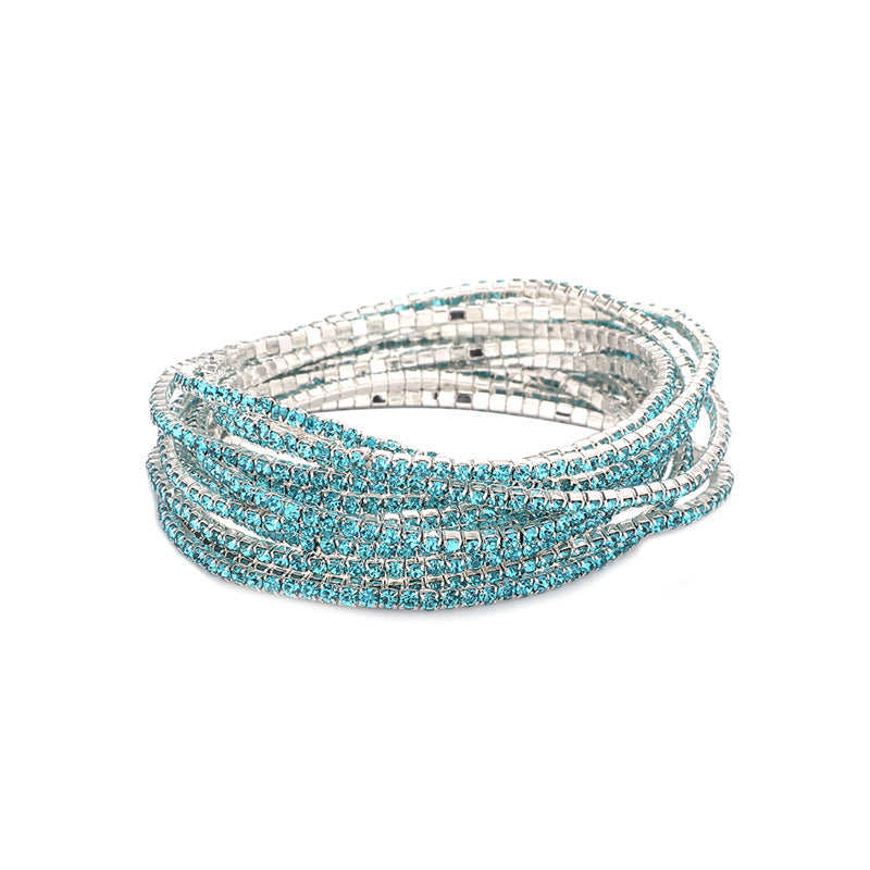 Rhinestone Stretch Bridal Korean Single Row Bracelet