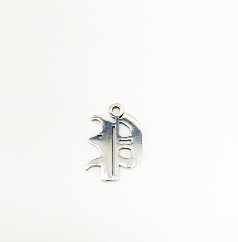 Titanium Steel Retro Alphabet Outer Hole Round Artistic Pendant