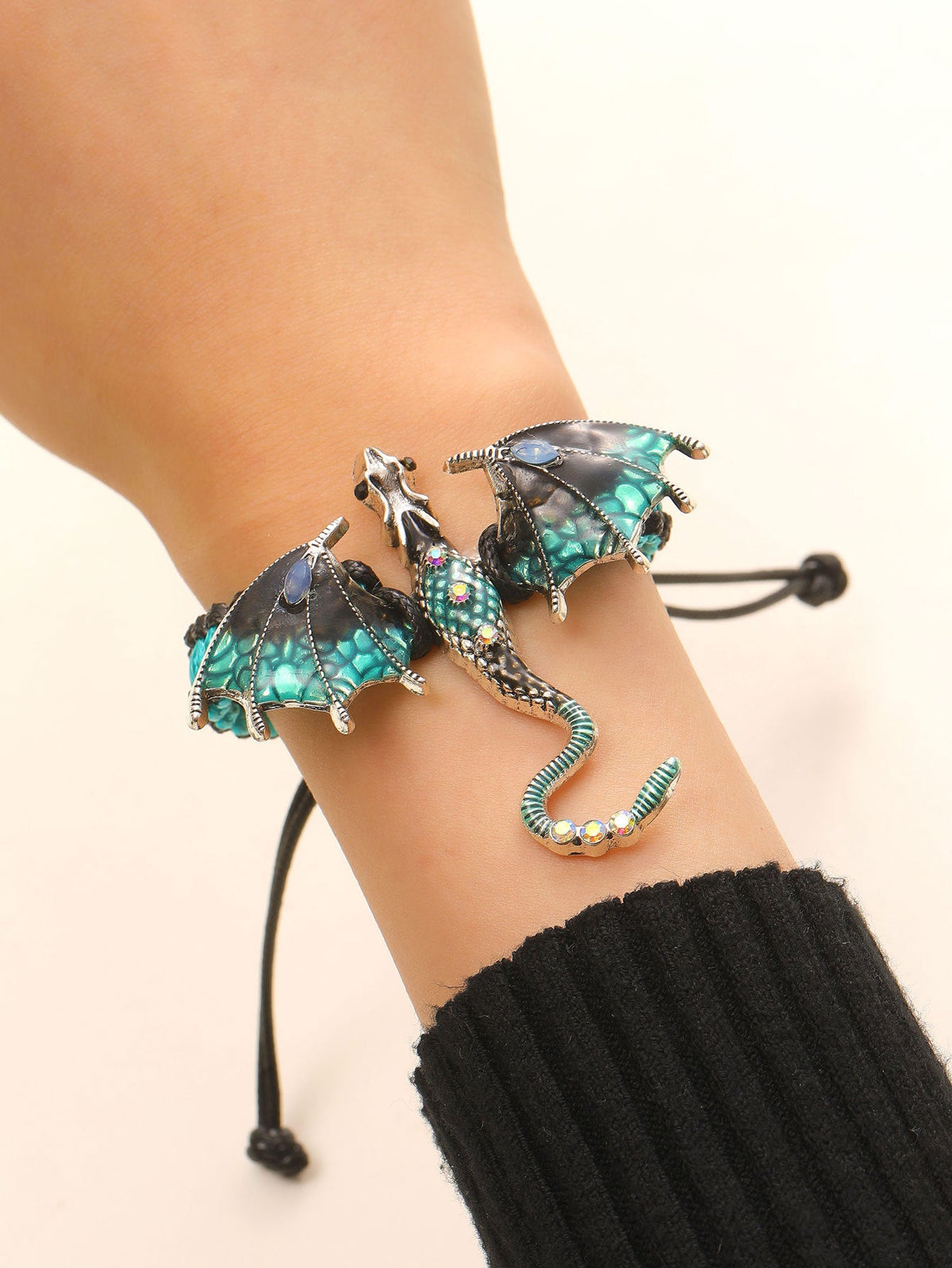 Men's Retro Colorful Oil Dragon Female Exaggerated Personalized Flying Necklaces