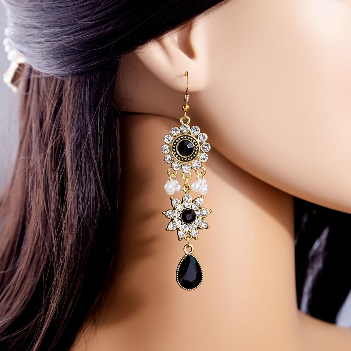 Bohemian Crystal Ethnic Style Diamond Tassel Jewelry Set