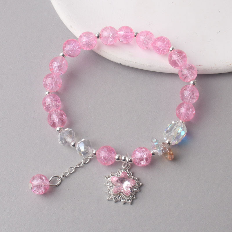 Cracked Cystal Five-pointed Star Female Minority Girlfriends Glaze Crystal Bracelets