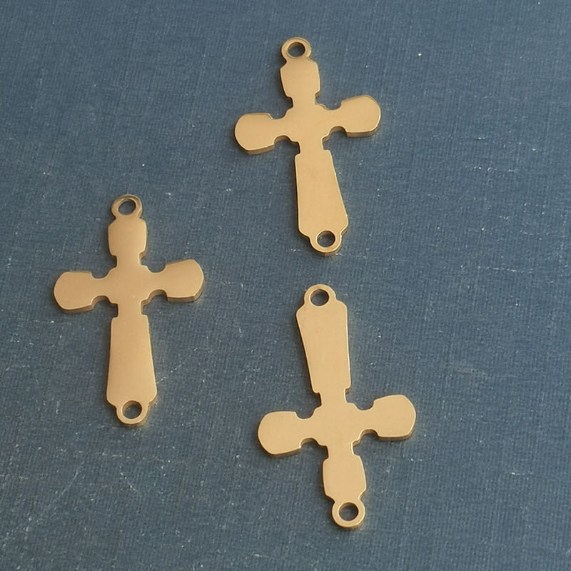Retro Classic Mirror Stainless Steel Cross Shelf Pendant