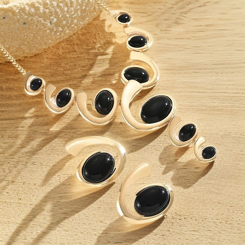 Fashion Exaggerated Trend Eardrop Unique Personality Jewelry Set