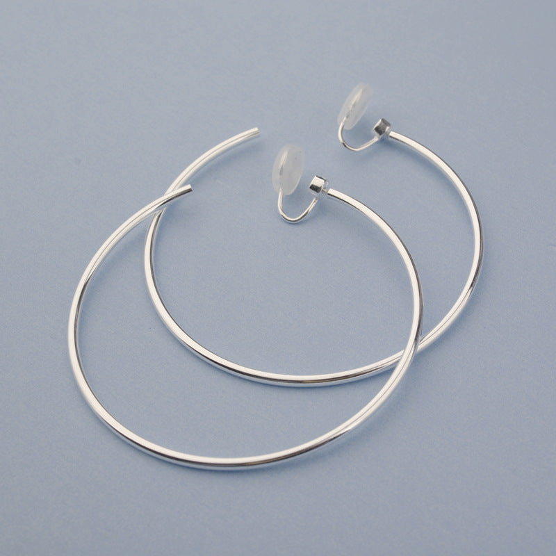 Women's Simple Large Hoop Without Pierced Ears Mosquito Coil Can Shake Earrings