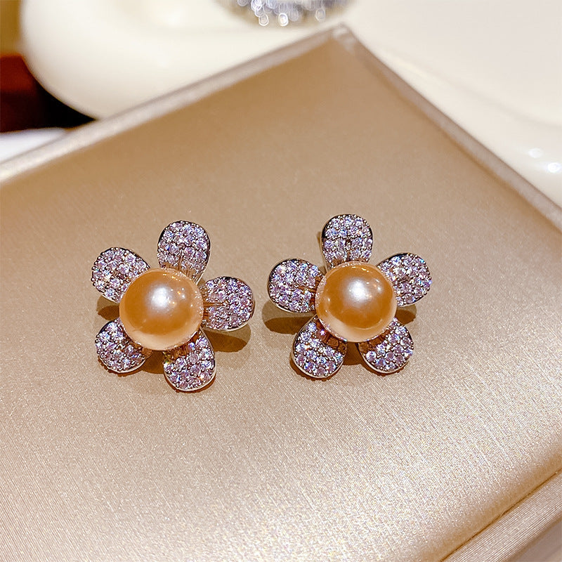 Flower Collection Real Gold Plating Quality Sweet Earrings