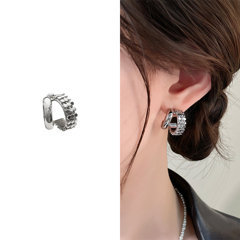 Personalized Metallic Sequined Polka Dot Glazed Surface Ear Fashion Affordable Stud Earrings