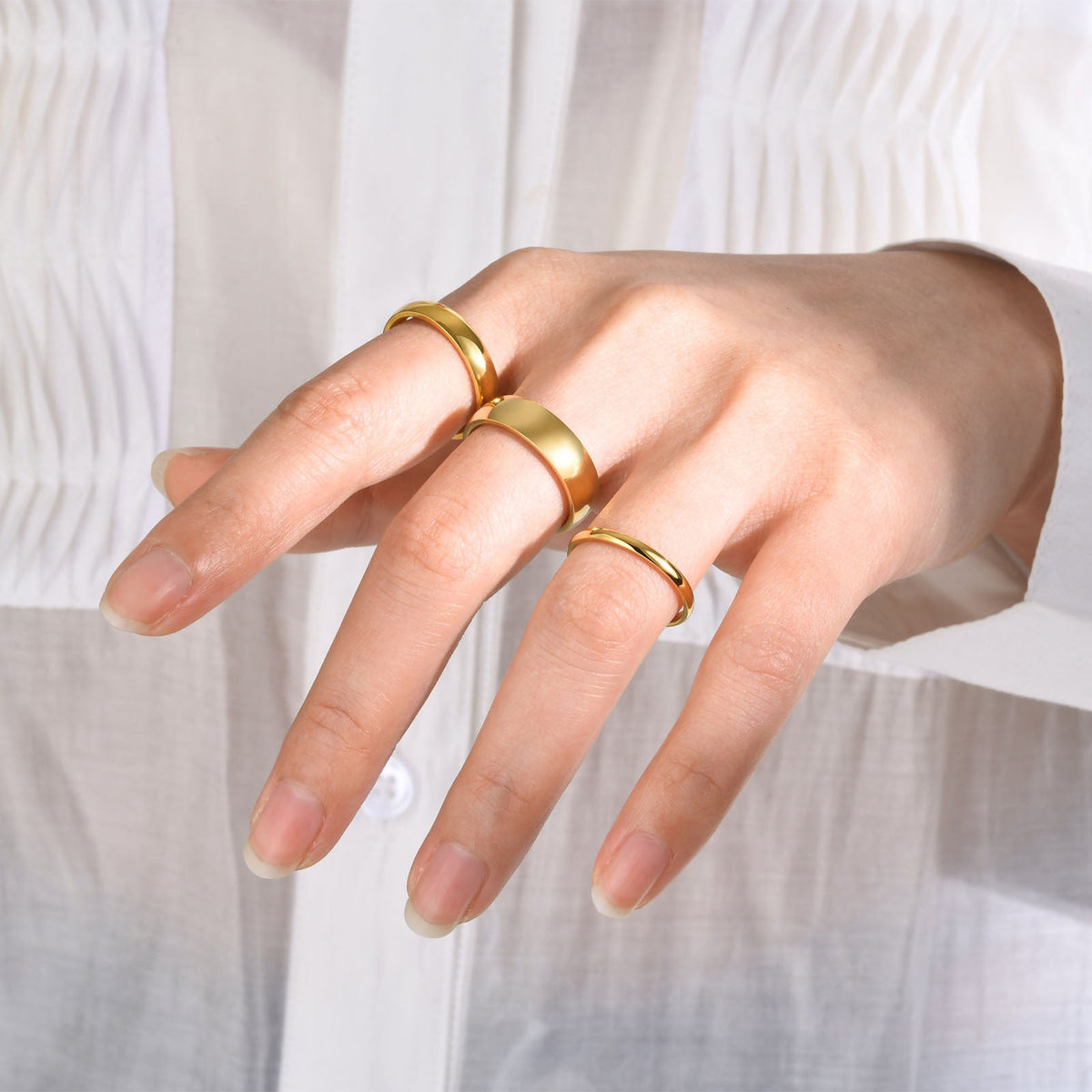 Titanium Steel Stainless Scenery Surface Simple Rings