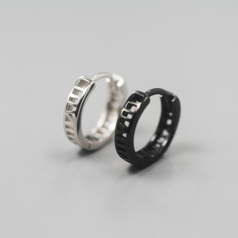 Women's & Men's Roman Numerals Hollow Stylish Simple Versatile High-grade Niche Earrings