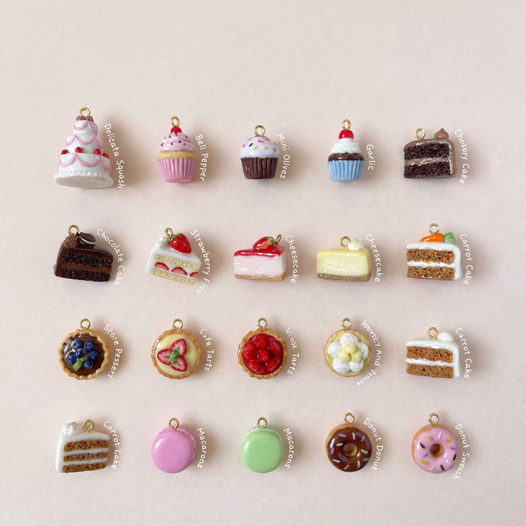 Fashion Item Cure Dessert Small Cake Donut Series Titanium Pendant