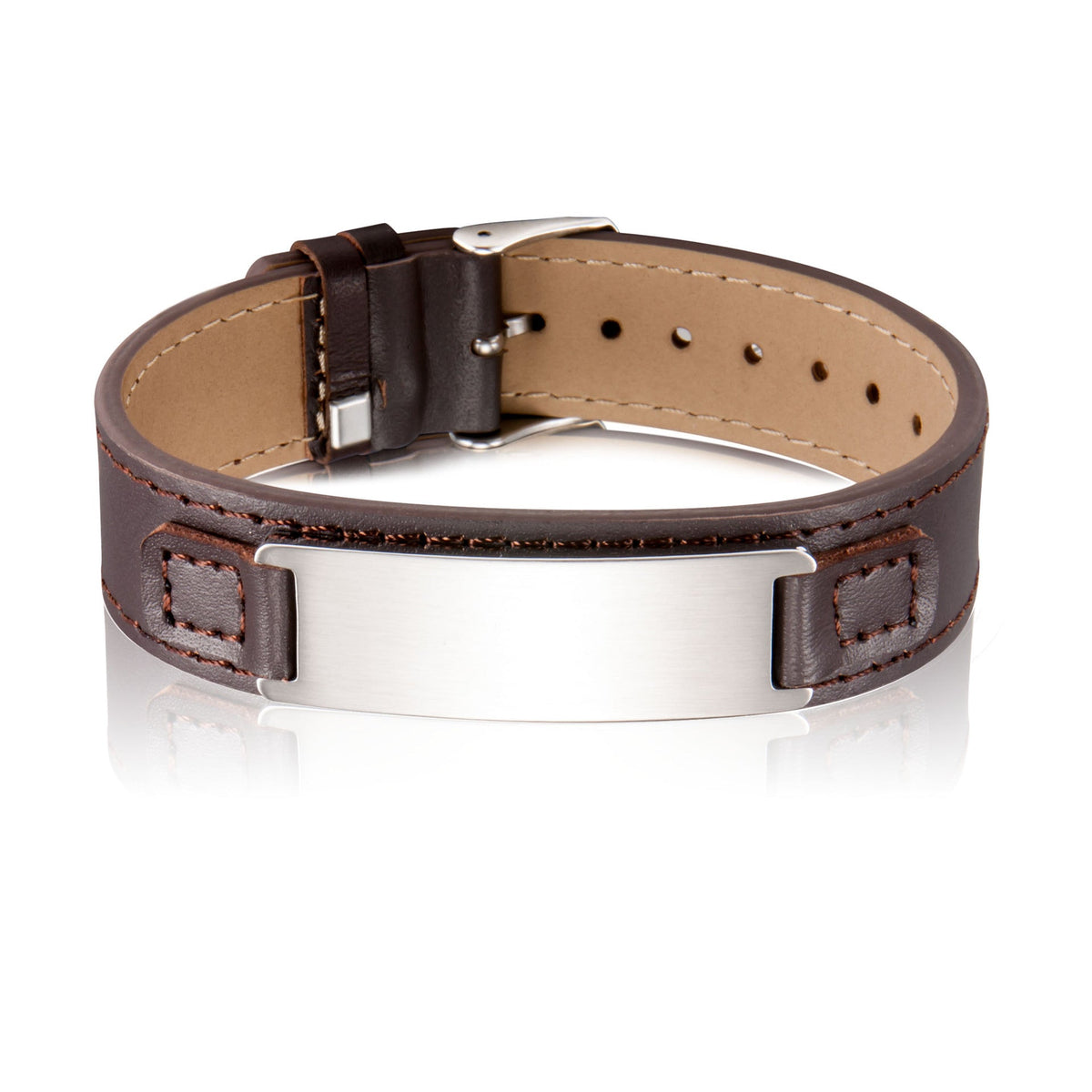 Men's Can Carve Writing Rectangular Steel Plate Bracelets