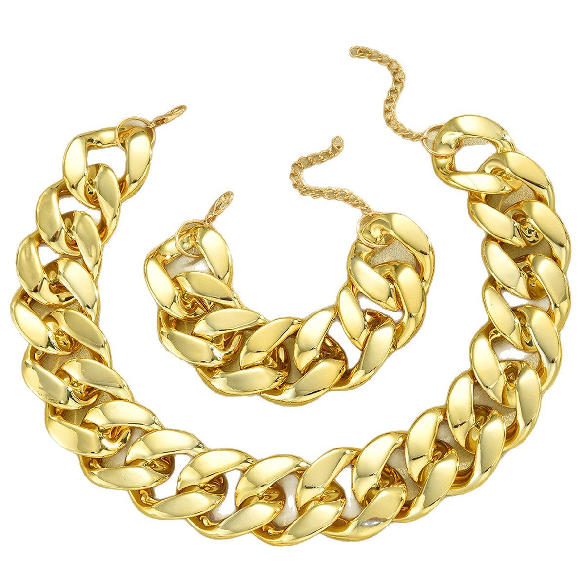 Women's Exaggerated Punk Thick Chain Personalized Clothing Jewelry Set