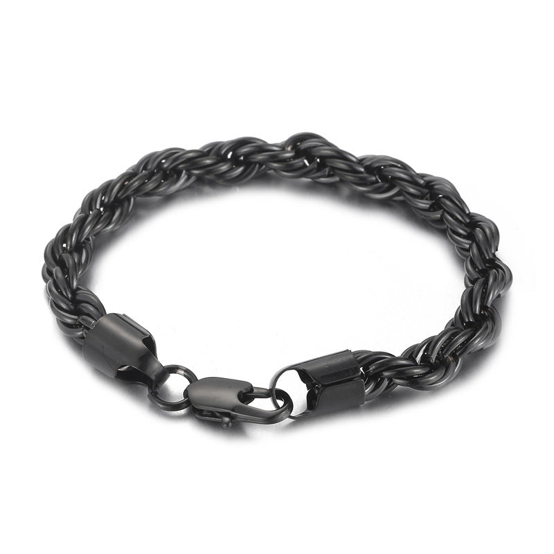 Men's Simple Buckle Hemp Flowers Chain Twisted String Fashion Bracelet