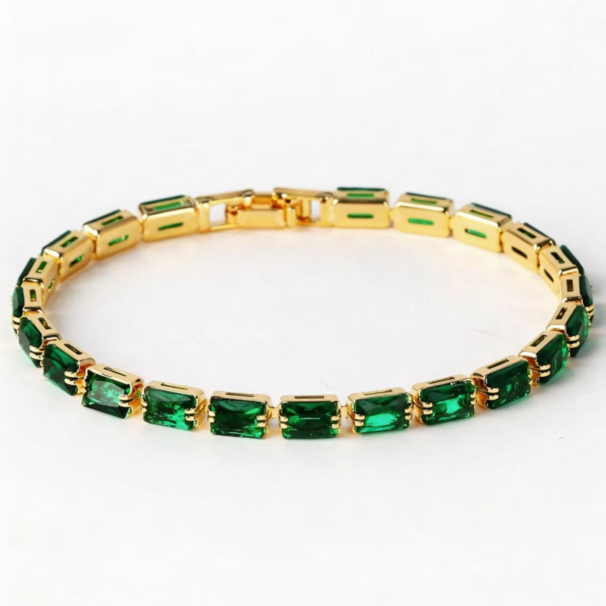 Women's Minority Copper Rectangular Korean Diamond Crystal Color Fashion Zircon Bracelet