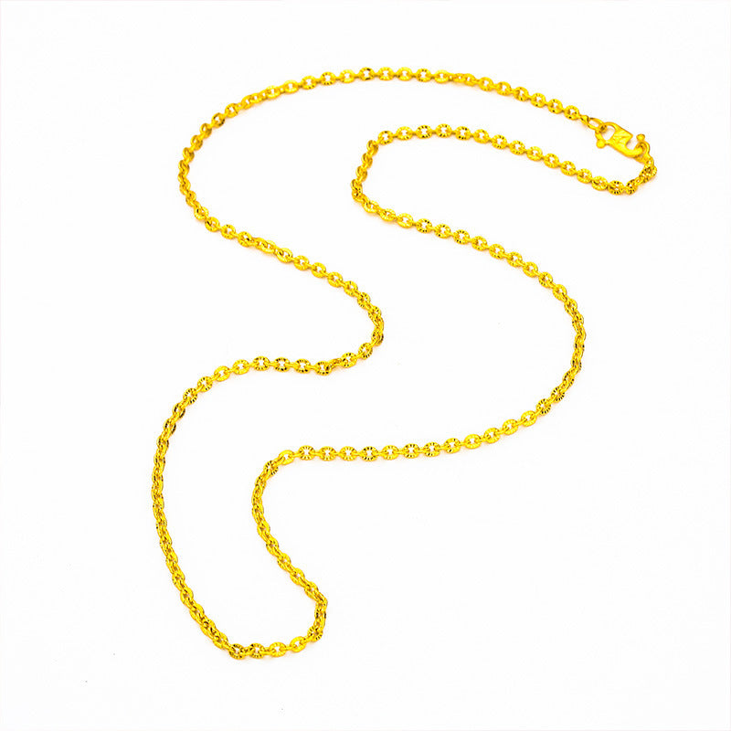 Women's Vietnam Placer Gold Chunky Chain Long Necklace