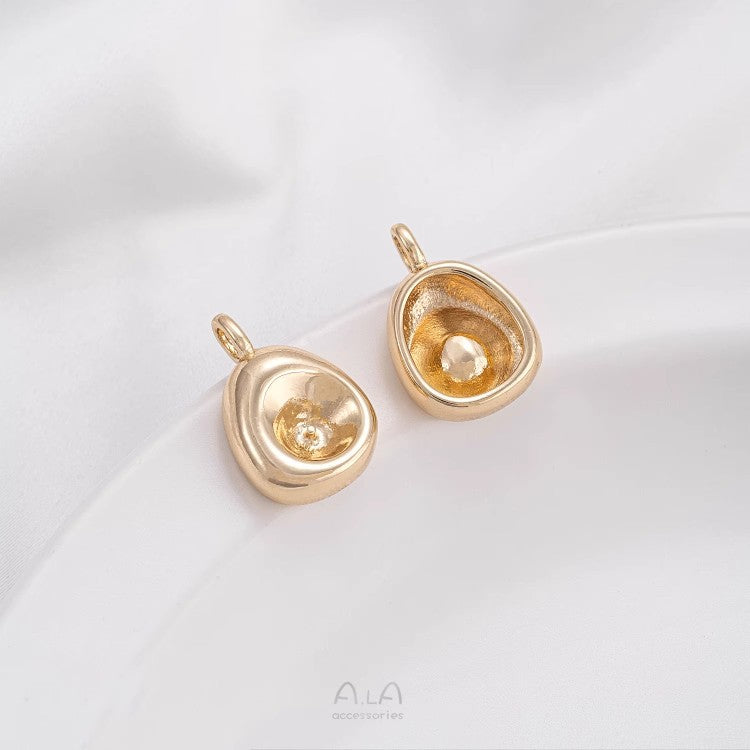 Retaining Bag Gold Pearl Holder Golden Bean Pea Doll Eardrop Pendant