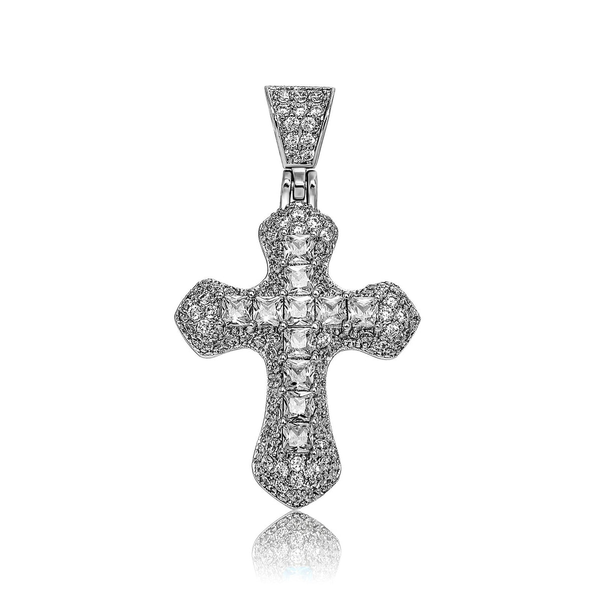 Men's Hip Hop Color Zircon Cross Fashion Sweater Pendant