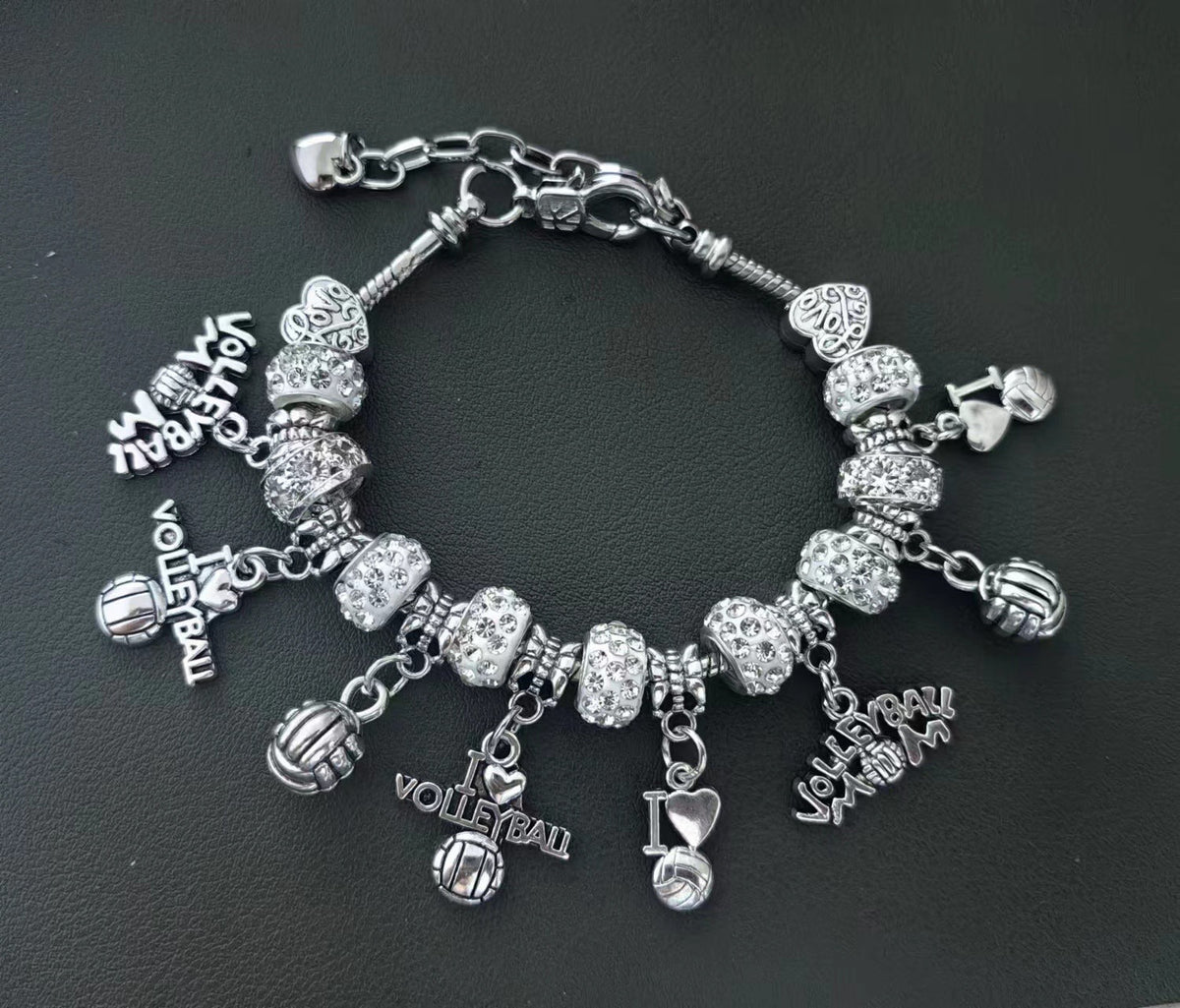 Team Elastic Beaded Football Basketball Rugby Bracelets