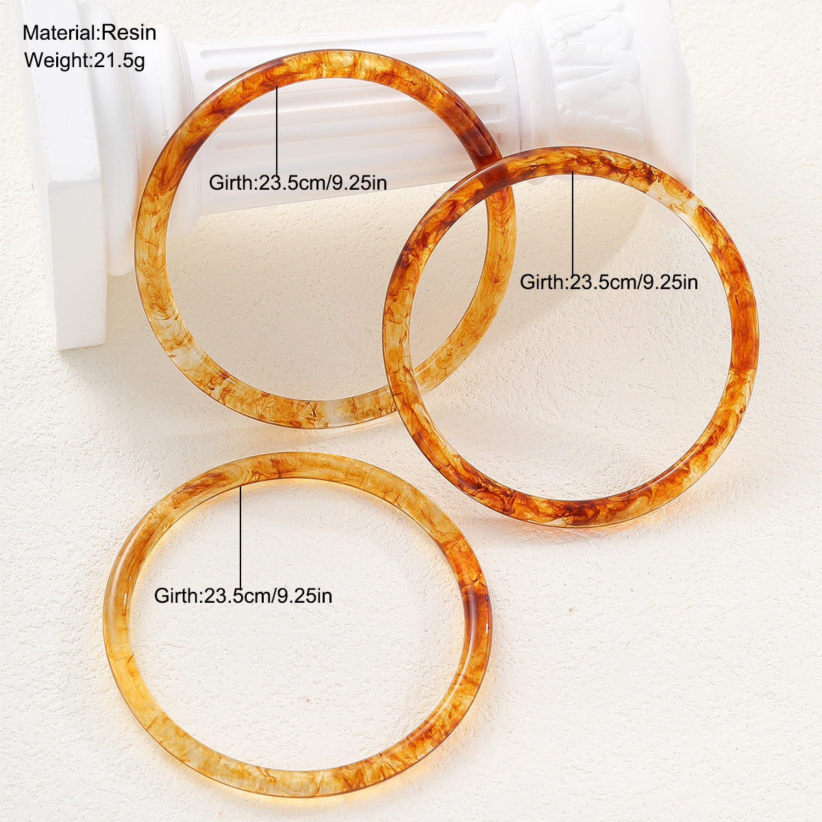 Resin Round Fashion Design Coffee Color Bracelet