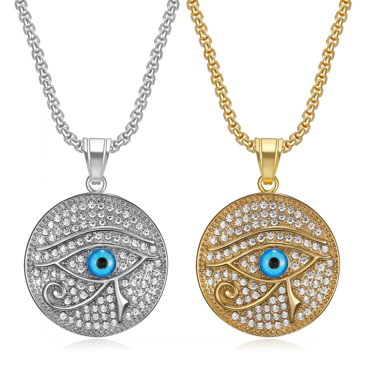 Titanium Steel Gold-plated Diamond Eye Of Pendants