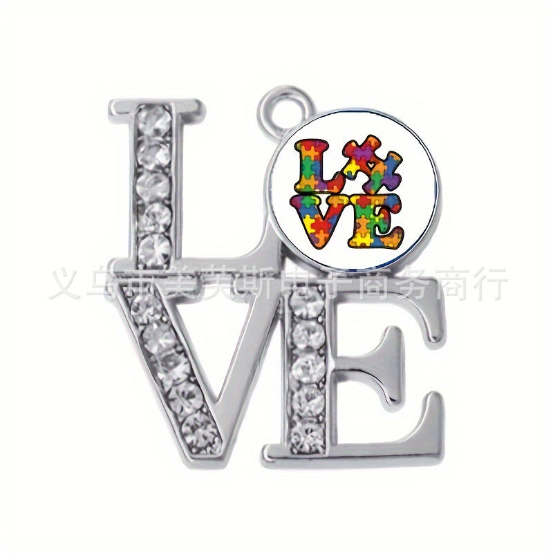 Zinc Alloy Puzzle Autism Mother Festival Gift Pendant