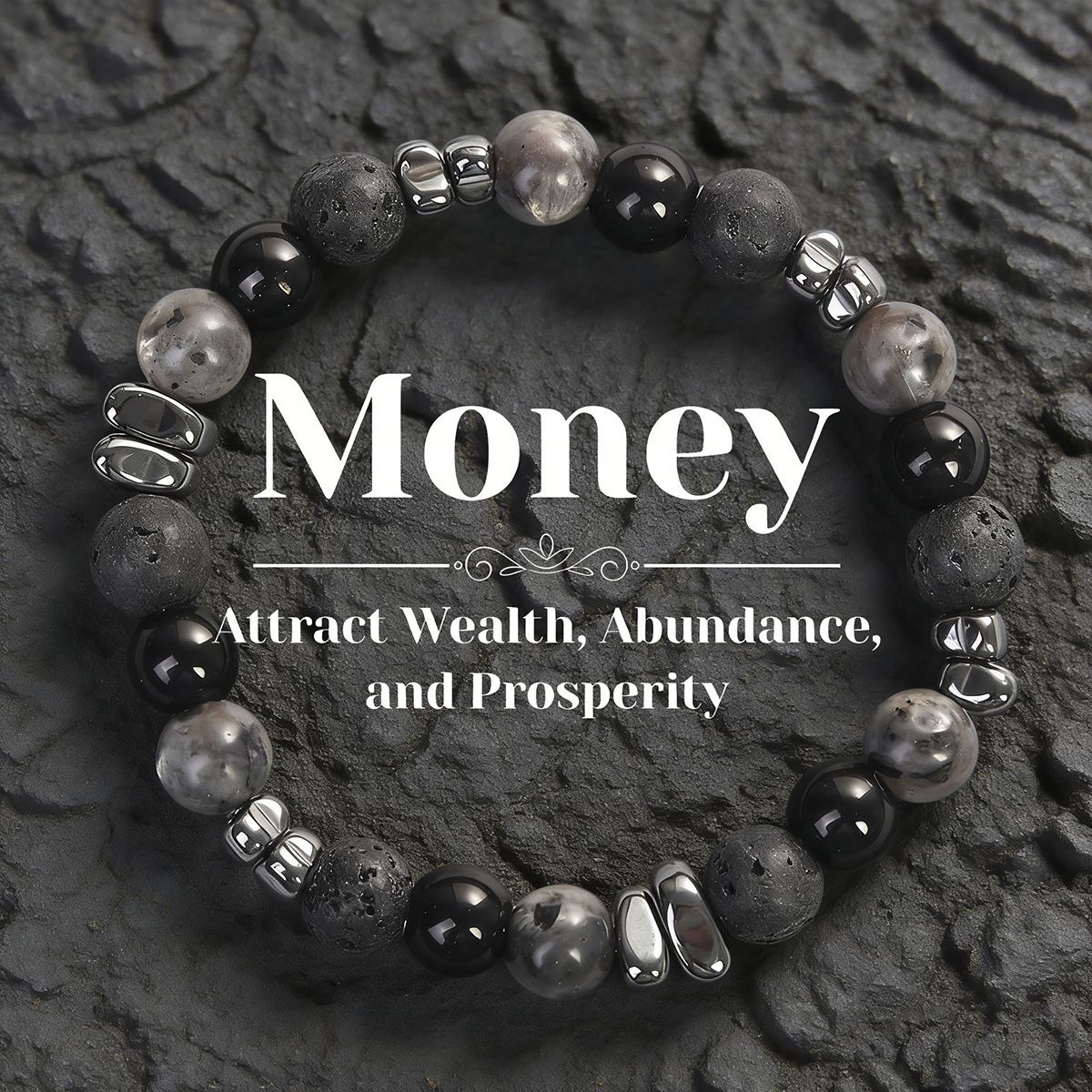 Beaded Volcanic Rock Natural Glitter Handmade Bracelets