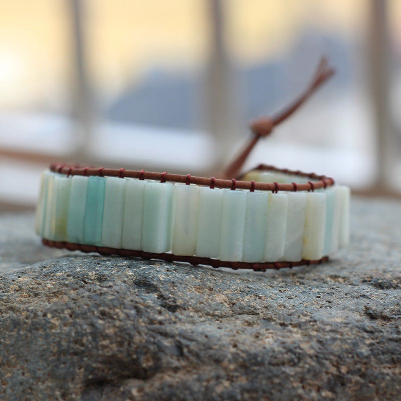 Bohemian Style Natural Stone Lan Di Royal Vintage Hand-woven Bracelet