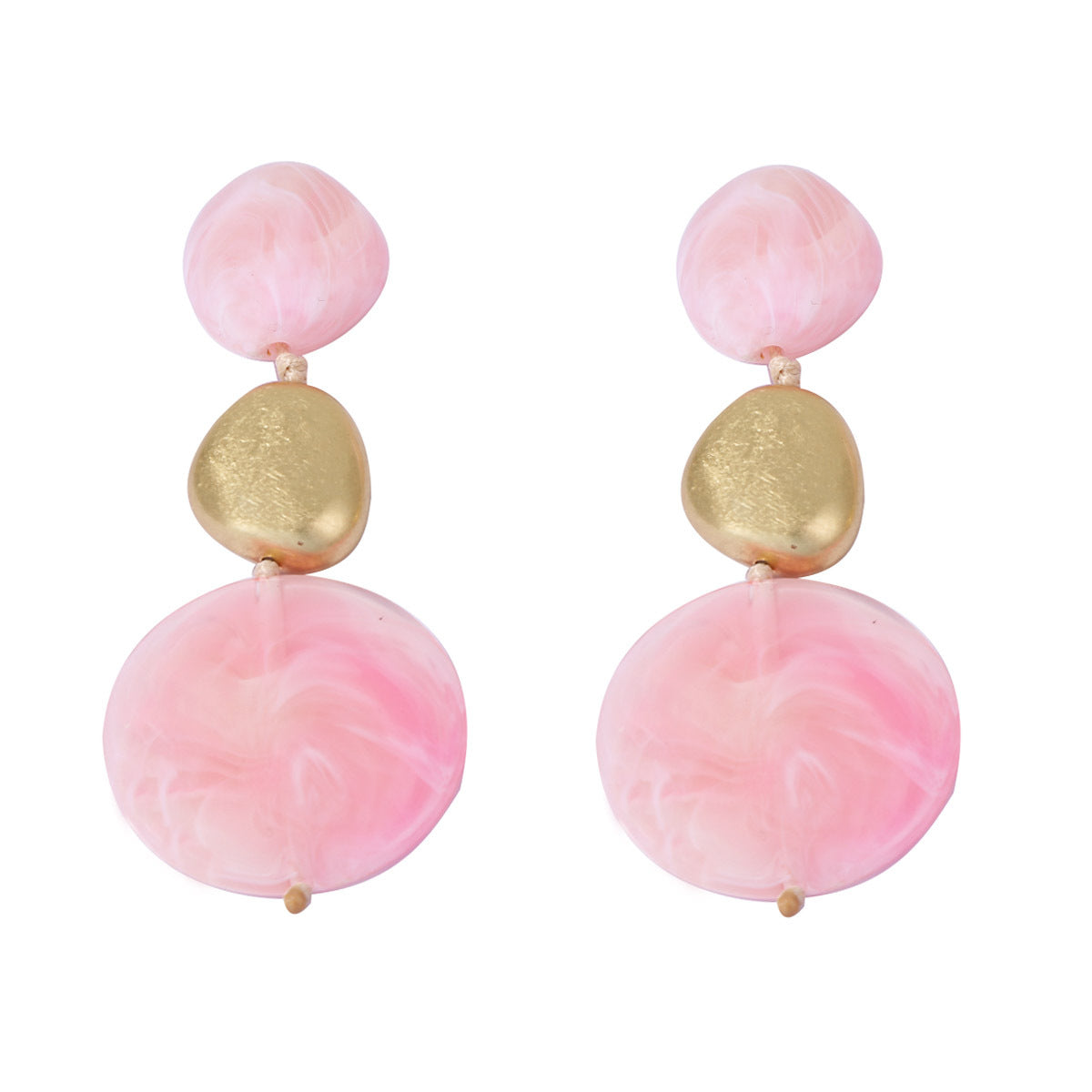 Slouchy Fashion Pink Geometric High-grade Commute Jewelry Set