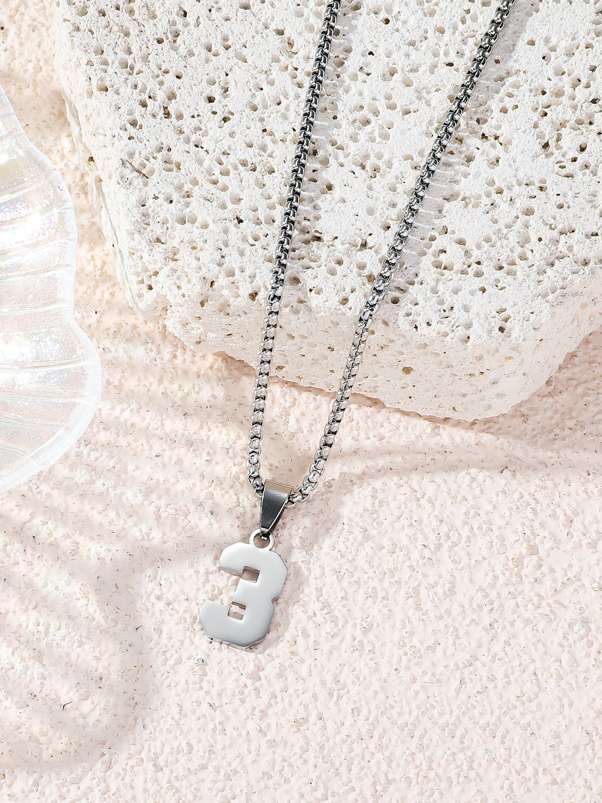 Fashion Stainless Steel Double-sided Digital Male Female Personality Hip Hop Necklaces