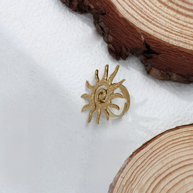 Spiral Sun Female Personality Golden Hollow Fashion Pendants