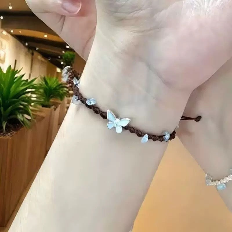 Lucky Gravel Small Butterfly Girlfriends Niche Woven Hand Strap Temperament Bracelet