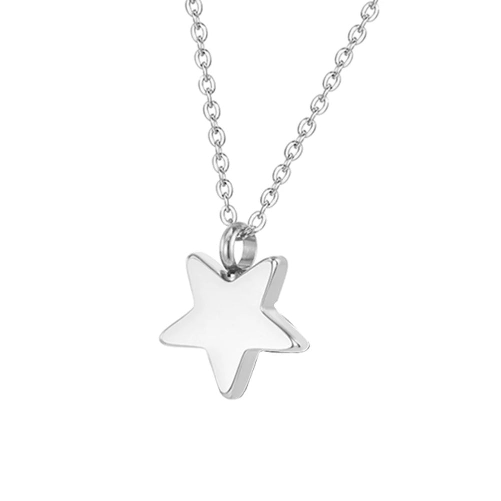 Five-pointed Star Shaped Can Open Cremains Pendant