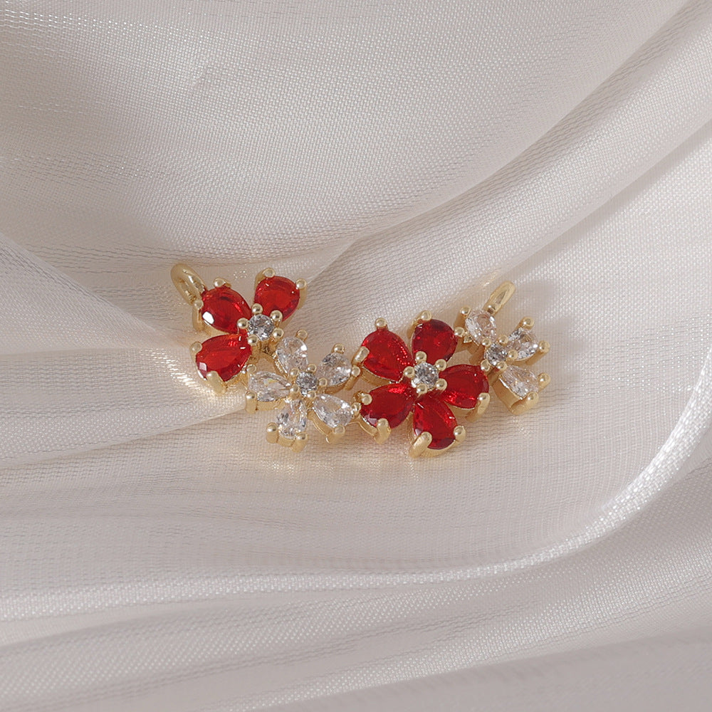 Golden White Diamond Cherry Blossom Flower Cluster Exquisite Sweet Decorative Pendant