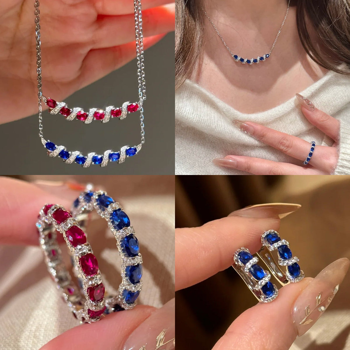 Corundum Smiling Affordable Luxury Fashion Blue Spinel Tire Diamond Colored Pendants