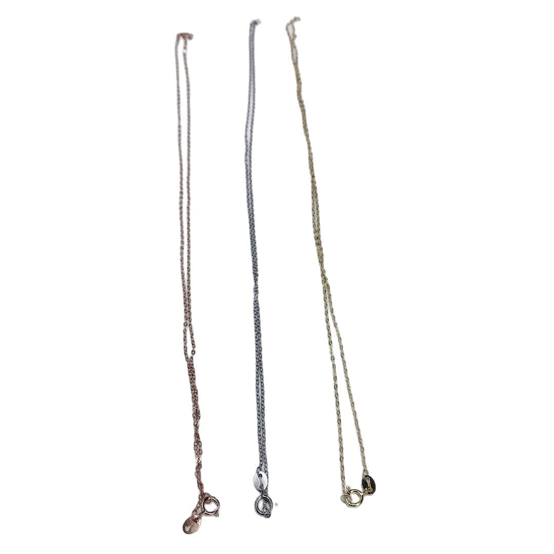 Sterling Sier Calendered O-shaped Chain Rose Gold Plated Platinum Necklaces